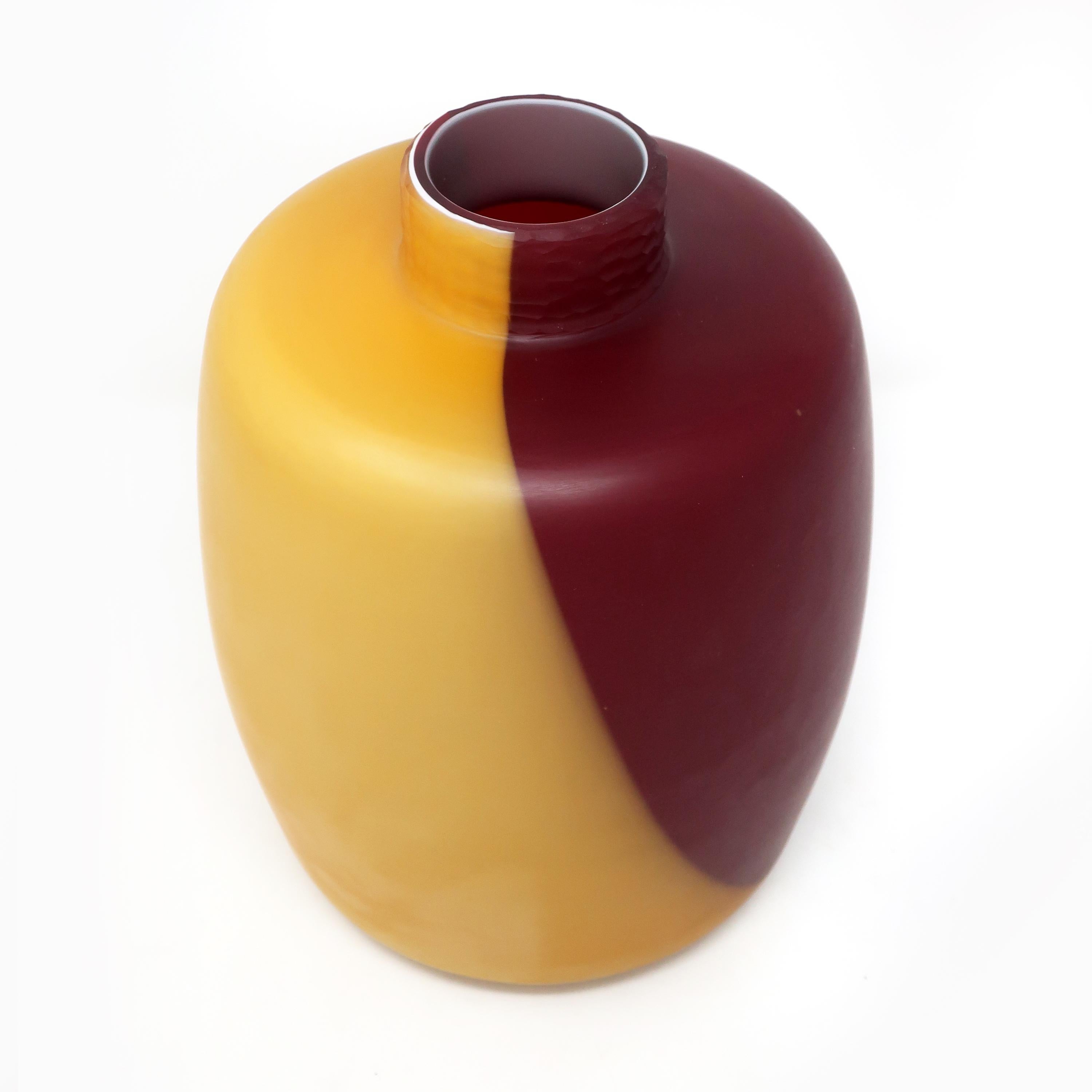 20th Century Handblown Two Tone Glass Vase by Ivan Baj for Arcade