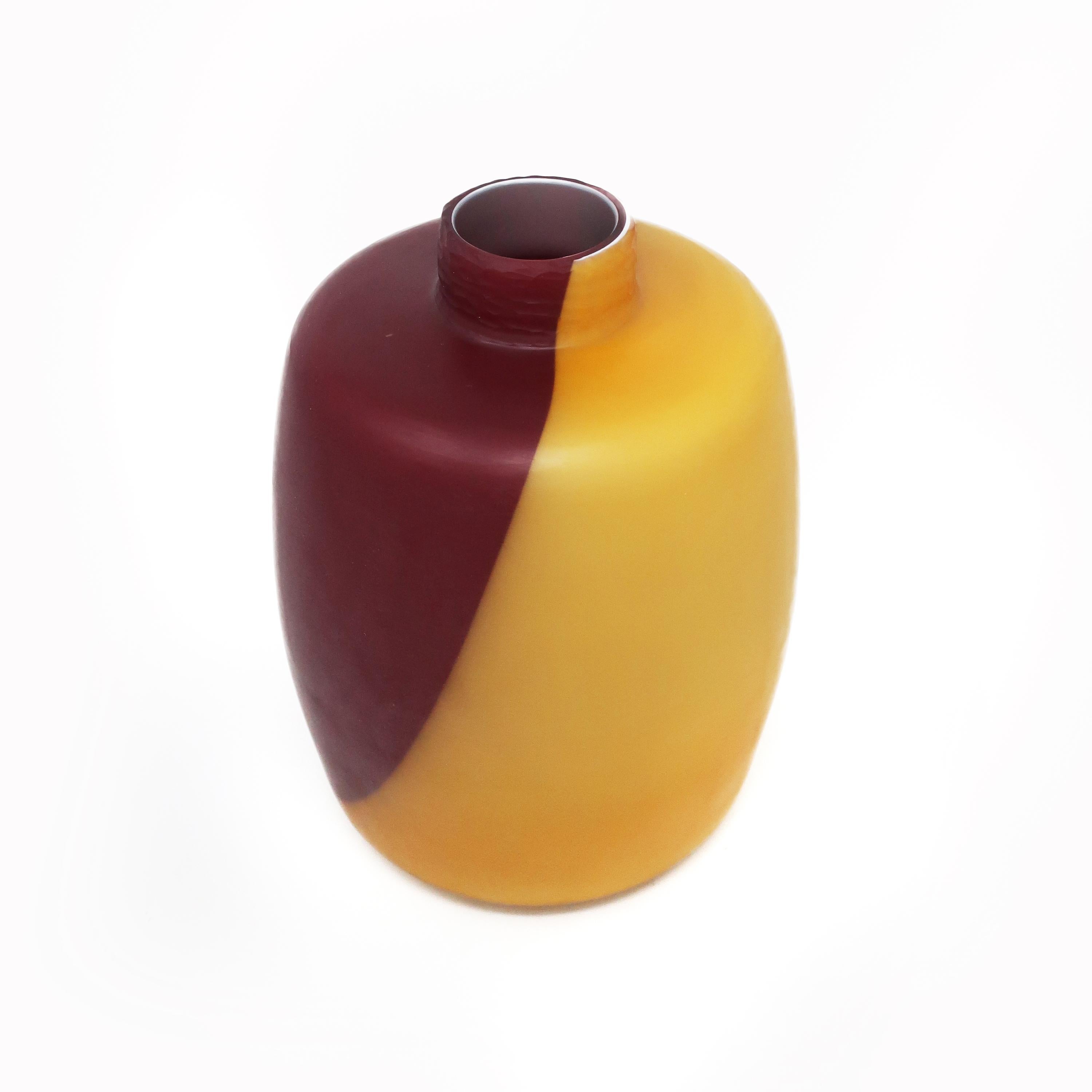 Art Glass Handblown Two Tone Glass Vase by Ivan Baj for Arcade
