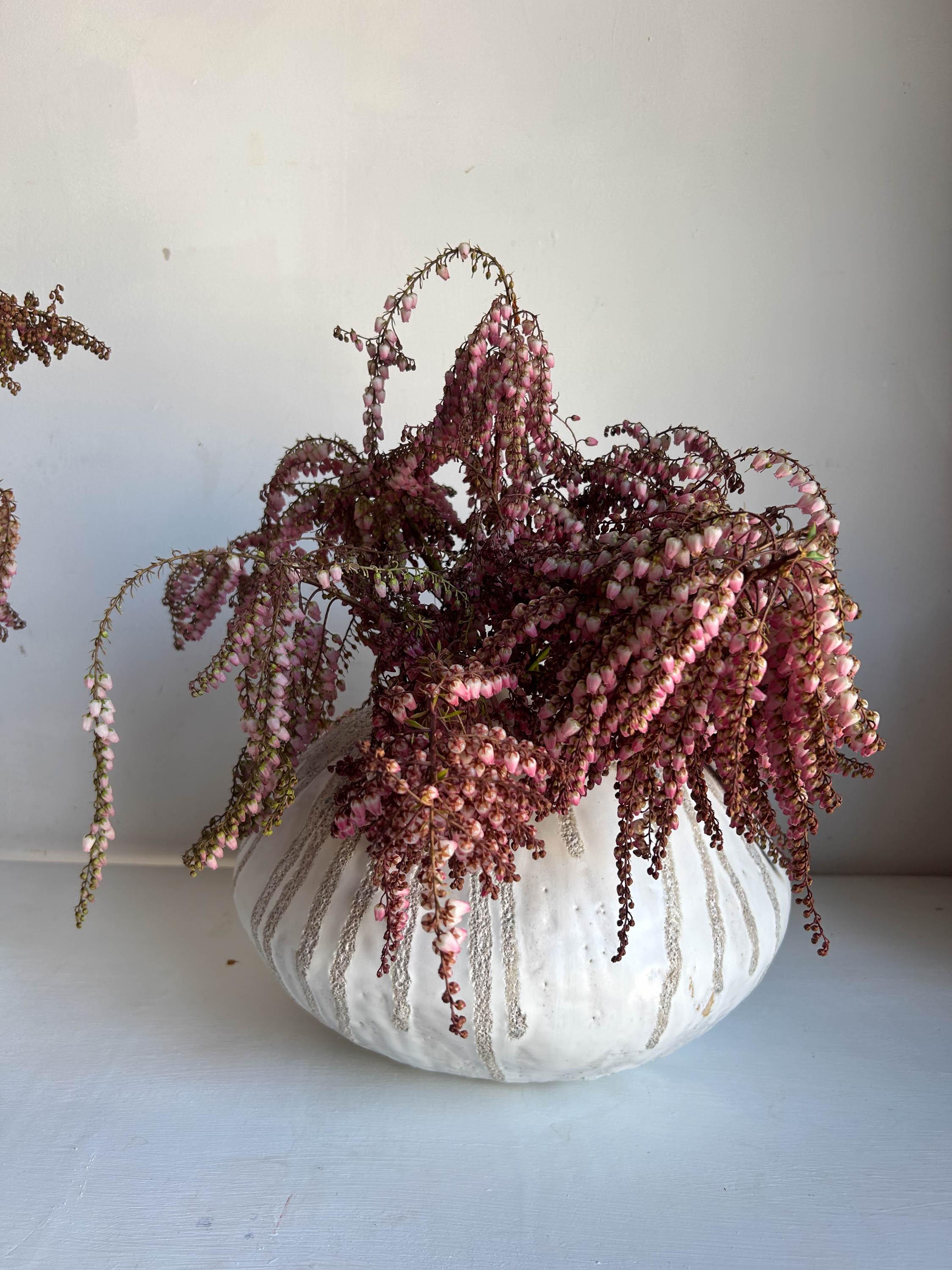 Minimalist Handbuilt Organic Modern Large Ceramic Moon Vase with Lava Glaze For Sale