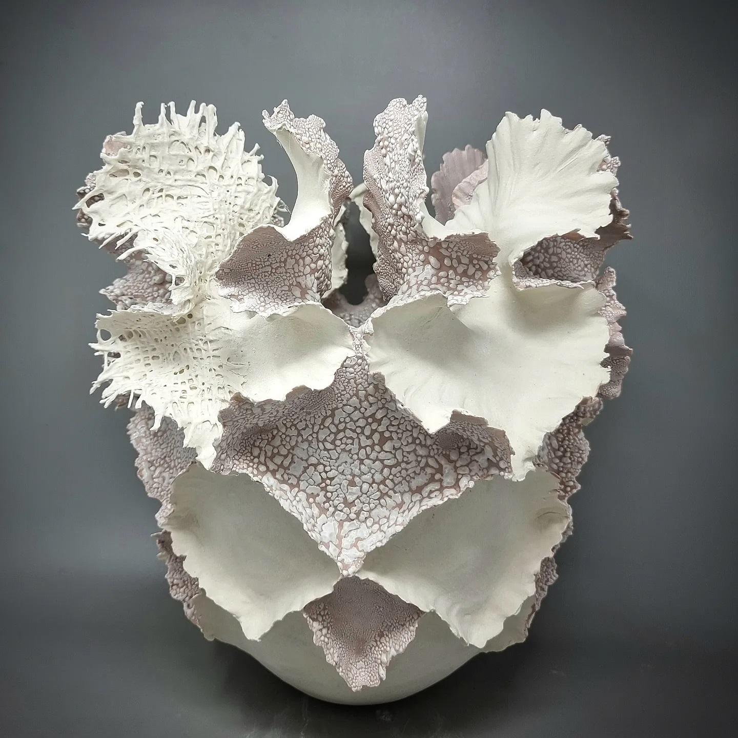 Hand-Crafted Handbuilt Paperporcelain Sculpture Rose // 117