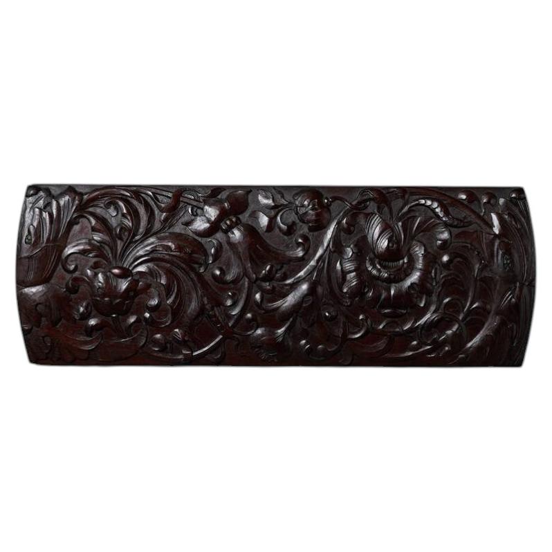 Handcarved 19th Century Decorative Mahogany Panel For Sale