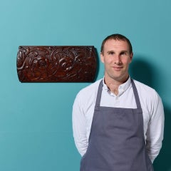 Handcarved 19th Century Mahogany Decorative Wall Panel