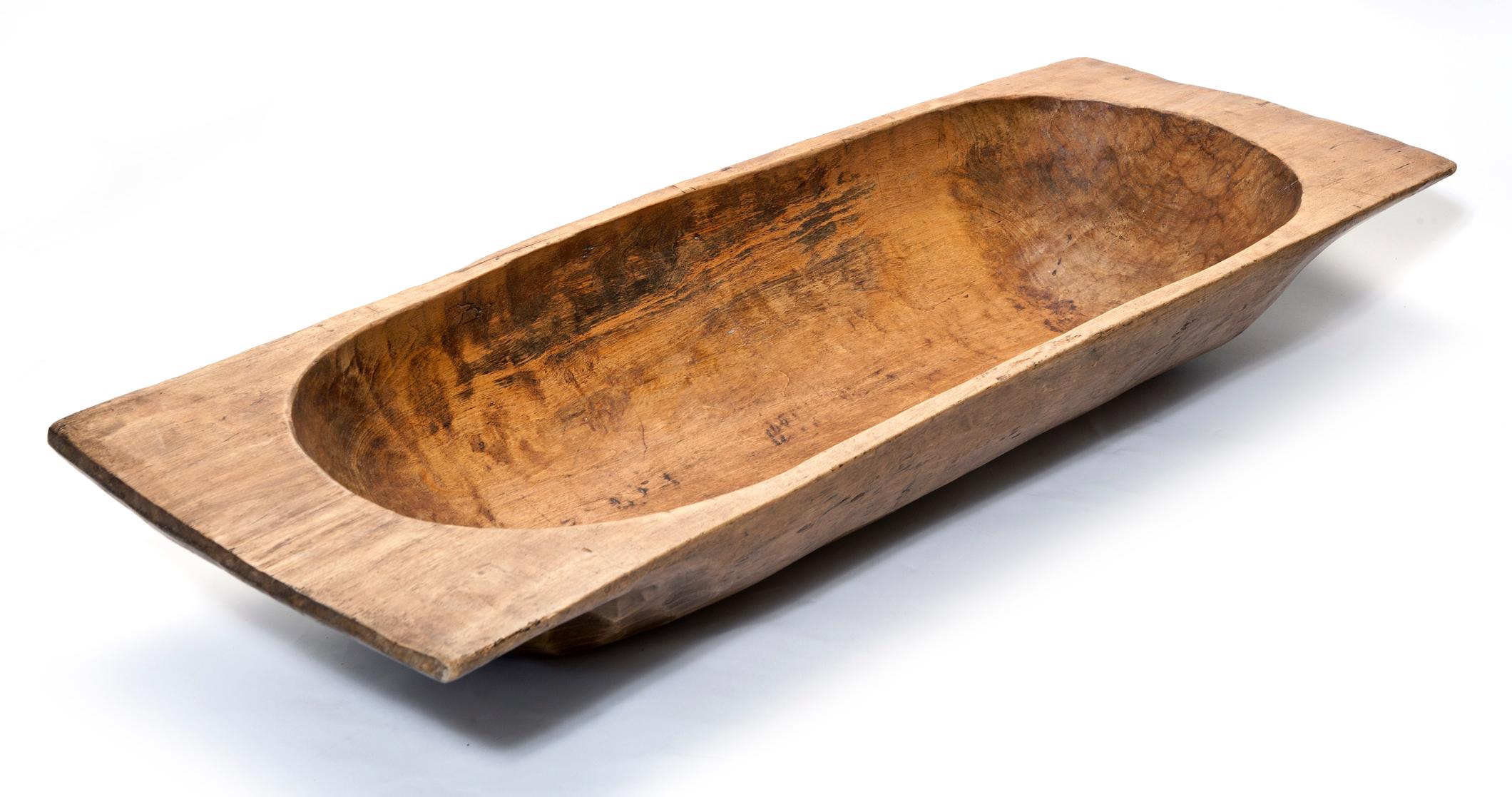 Rustic Handcarved Antique French Dough Bowl