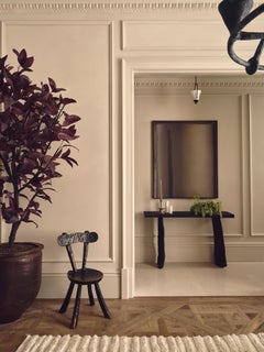 Hand‑Carved Chestnut Wood Console Table