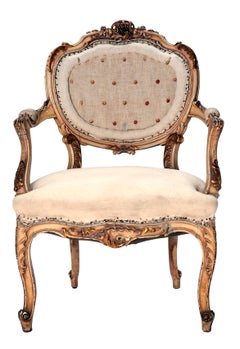 Handcarved Deconstructed French Armchair