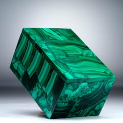 Scatola in malachite autentica intagliata a mano proveniente dalla Repubblica Democratica del Congo Contenitori naturali per i tuoi ricordi