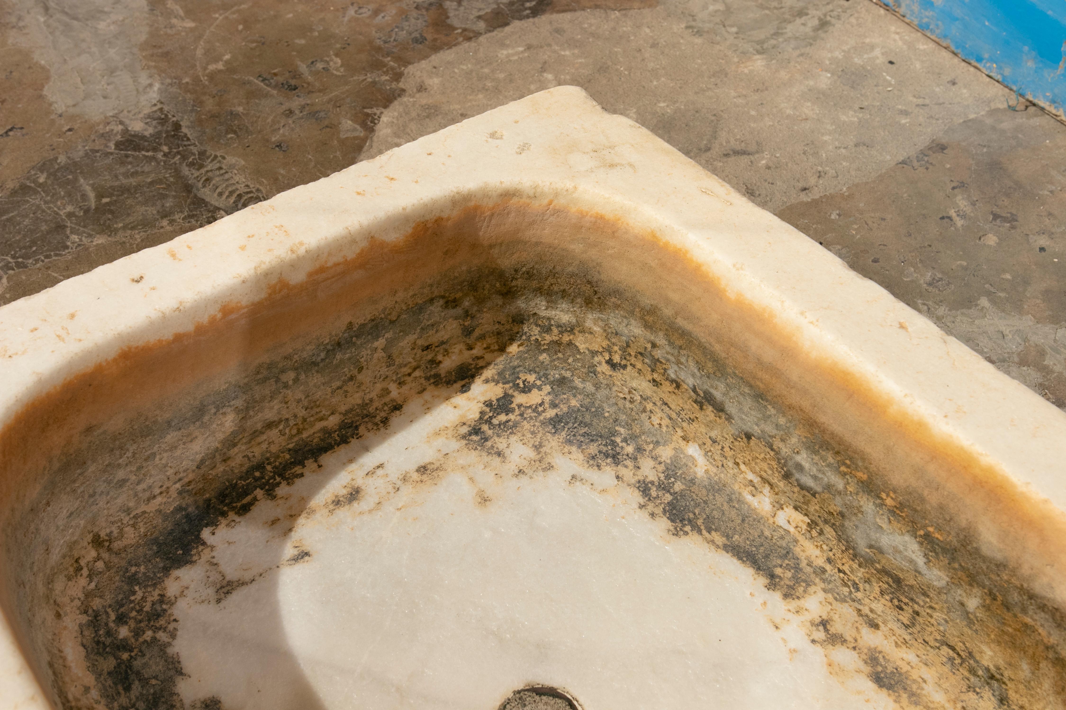 20th Century Handcarved Marble Washbasin from the XIX Century For Sale