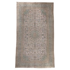 Hand Carved Vintage Persian Kashan Rug, Hotel Lobby Size Carpet, 11'01 x 19'04