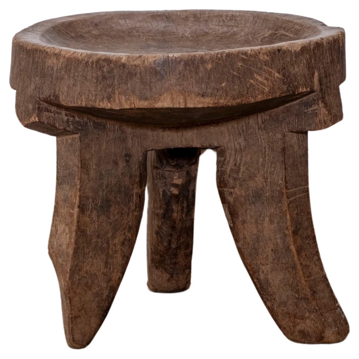 Handcarved Wabi Sabi Side Table For Sale