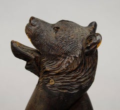 Hand Carved Wood Bear Head Nutcracker Brienz Switzerland