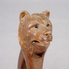 Handcarved Wood Bear Head Nutcracker, Swiss - Brienz ca. 1900