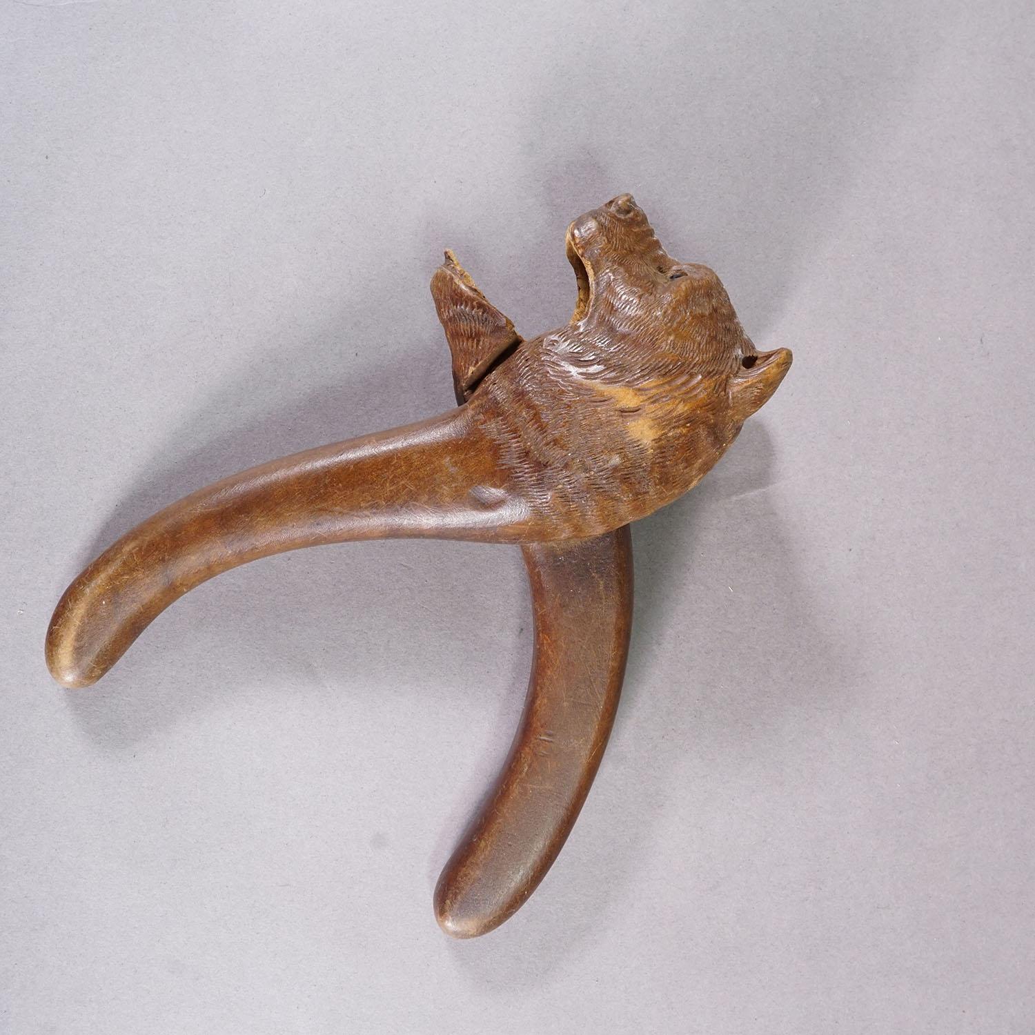 Bois Casse-noisette à tête d'ours en bois sculpté à la main, Suisse - Brienz vers 1900 en vente