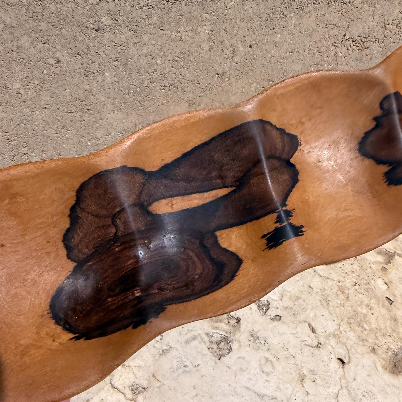 Handcarved Wood Bowl by M Everett Belize 2013 Modern For Sale 4