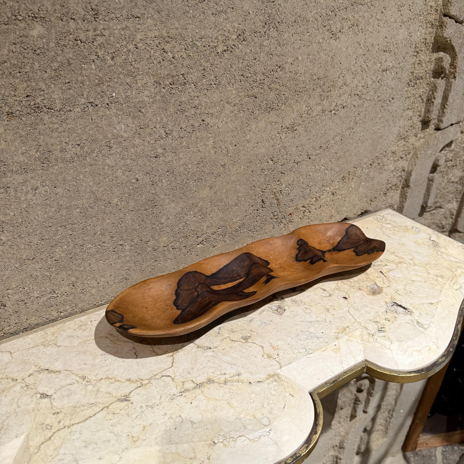 Belizean Handcarved Wood Bowl by M Everett Belize 2013 Modern For Sale