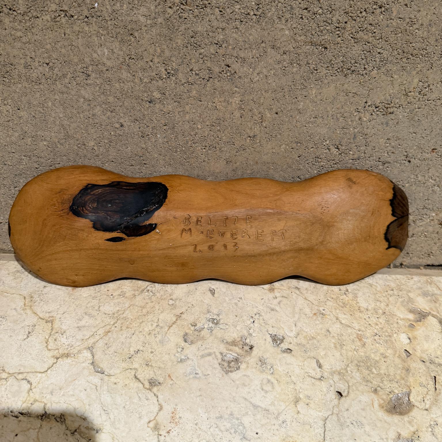Contemporary Handcarved Wood Bowl by M Everett Belize 2013 Modern For Sale