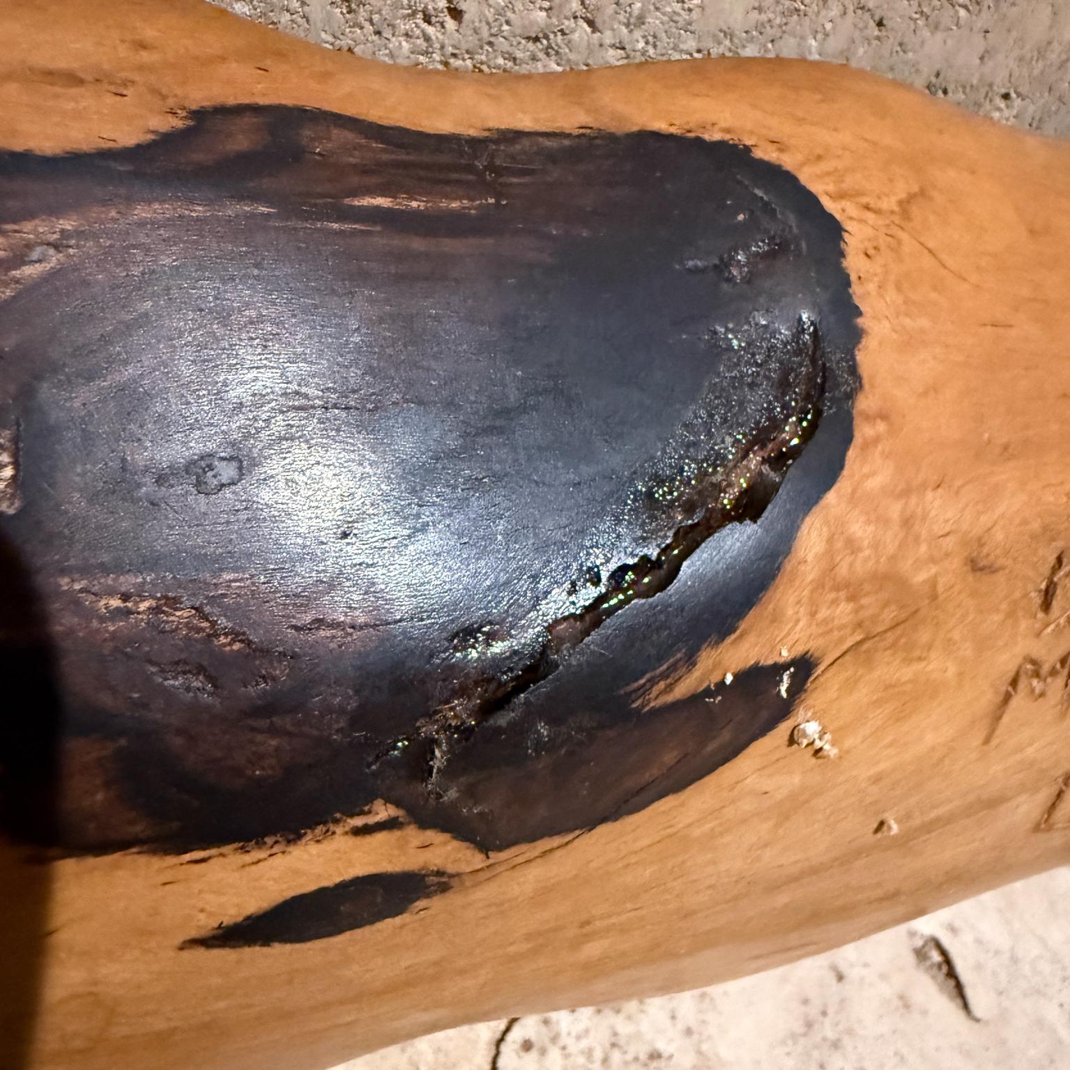 Handcarved Wood Bowl by M Everett Belize 2013 Modern For Sale 1