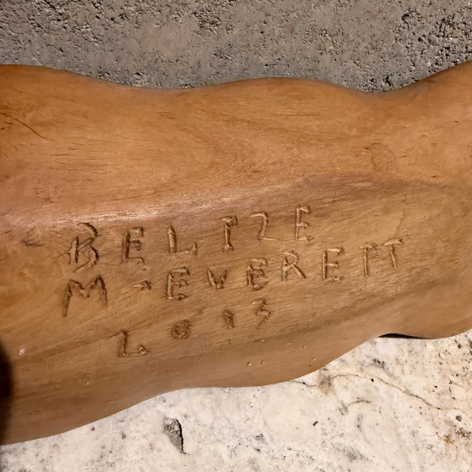 Handcarved Wood Bowl by M Everett Belize 2013 Modern For Sale 2