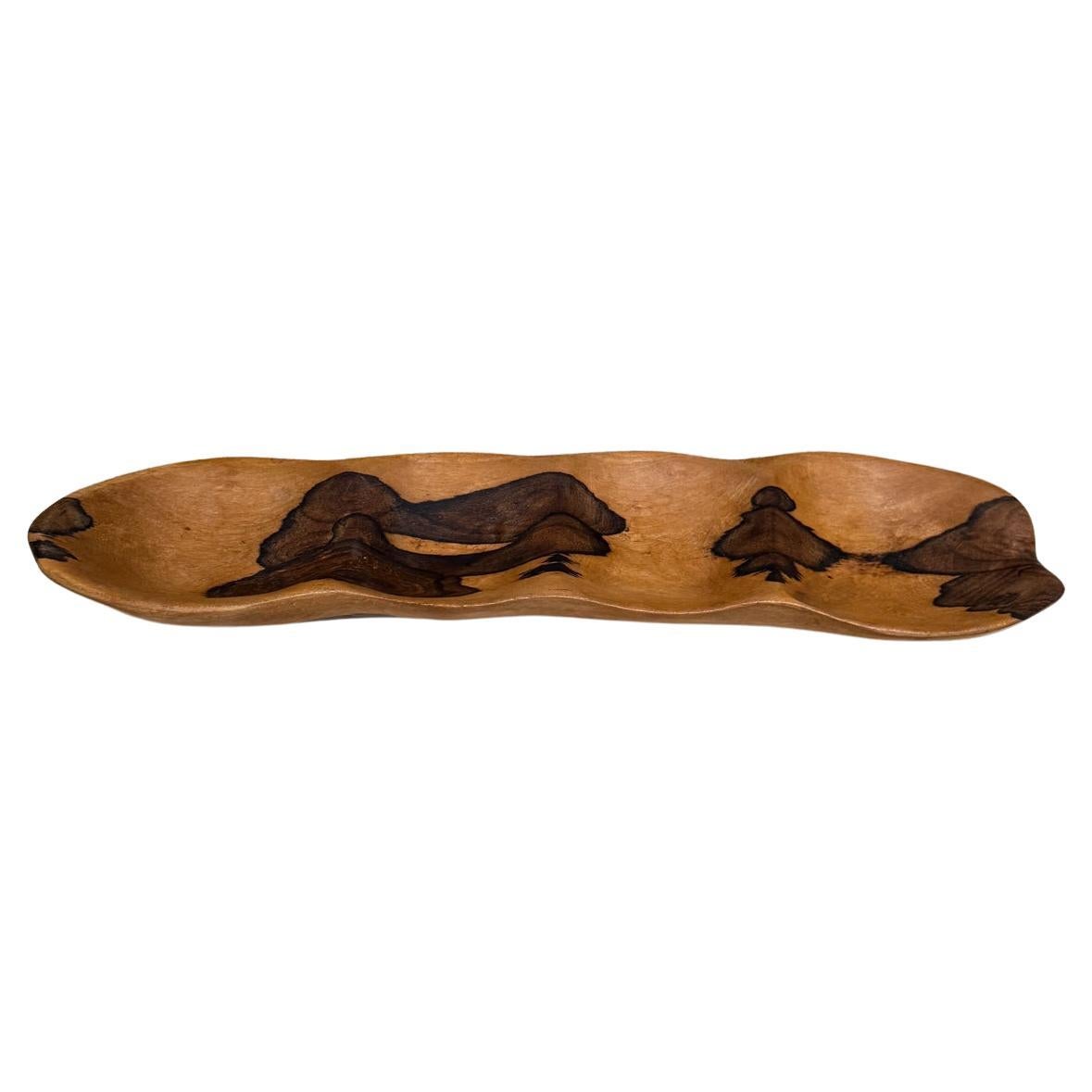 Handcarved Wood Bowl by M Everett Belize 2013 Modern For Sale
