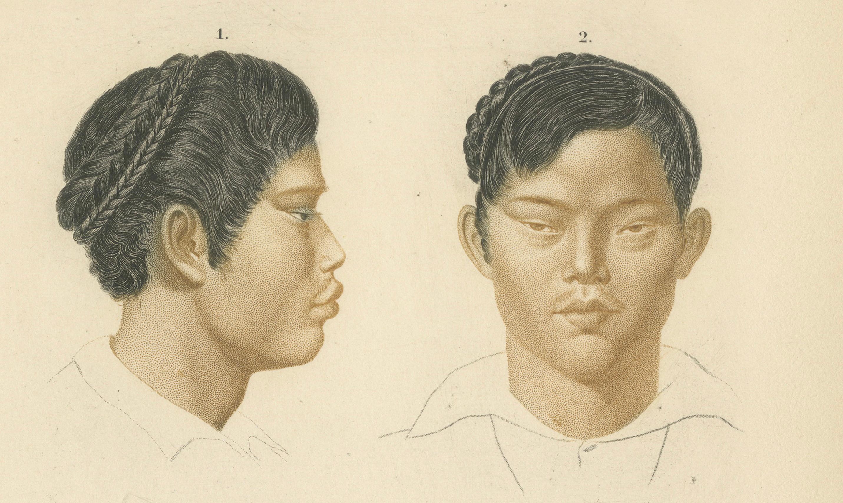 Handkoloriertes Gravur von Sizilianischem Bruder und Frau aus Kalkutta aus dem Jahr 1849, d'Orbigny (Mittleres 19. Jahrhundert) im Angebot