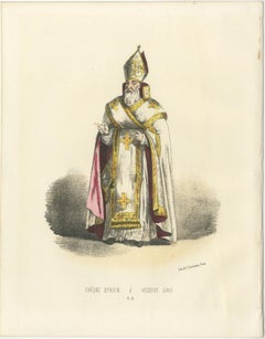 Handcolored Lithograph of Évêque Syrien (Syrian Bishop), Plate 12, 1862