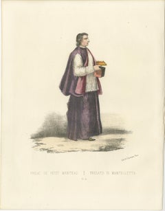 Handcolored Lithograph of Prélat de Petit Manteau (Prelate in Mantelletta), 1862