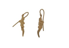 Handcraft 14 Karat Yellow Gold Angel Drop Earrings