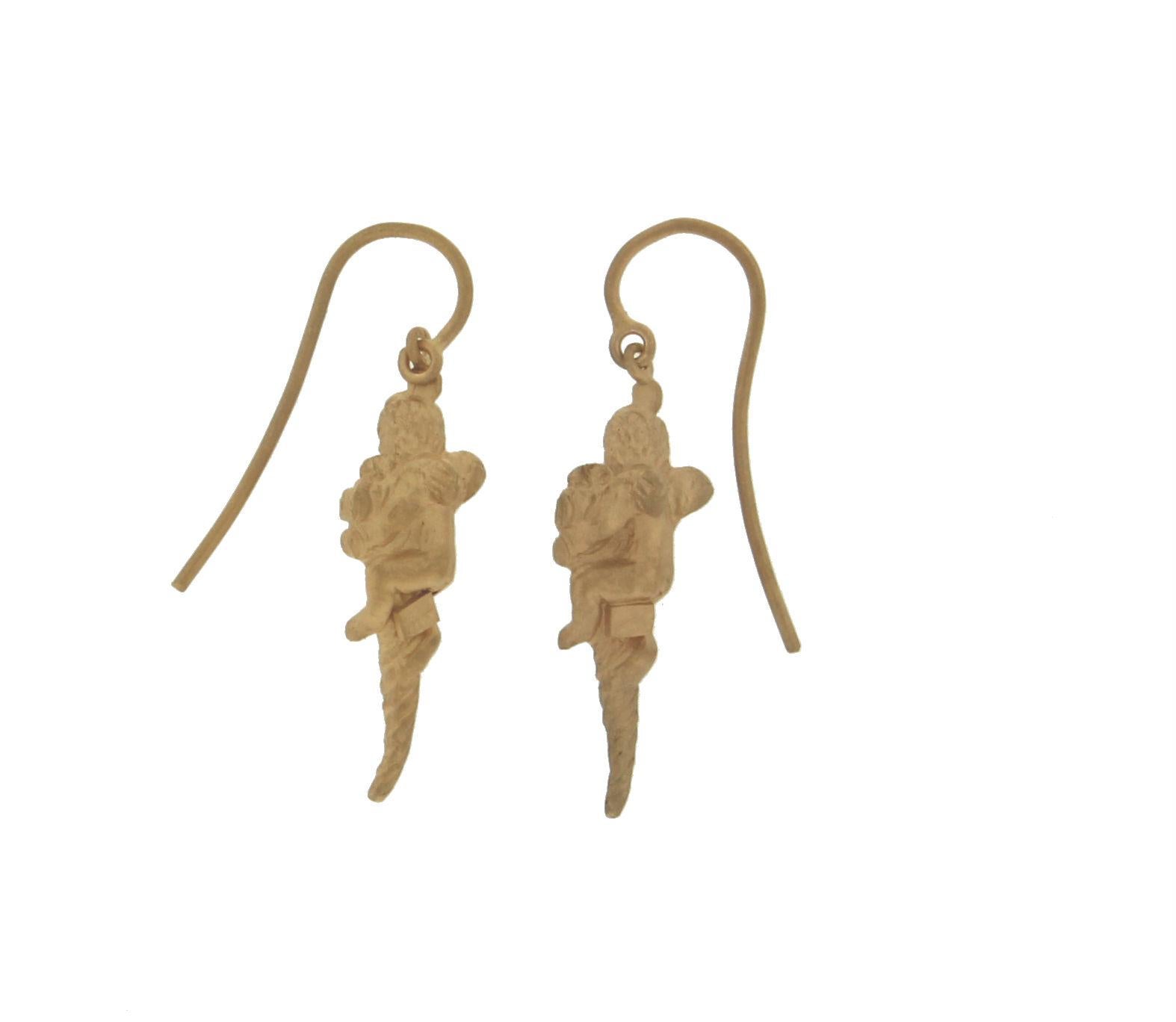 14 karat gold angel earrings