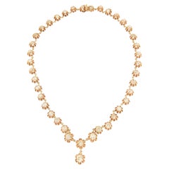 Collar Gargantilla Artesanal Diamantes Oro Amarillo 14 Kilates