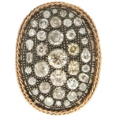 Handcraft 14 Karat Yellow Gold Diamonds Cocktail Ring