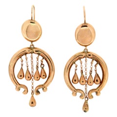 Boucles d'oreilles en goutte en or jaune 14 carats, fabrication artisanale