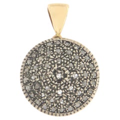 Handcraft 14 Karat Yellow Gold Old Cut Diamonds Pendant Necklace