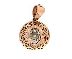 Handmade 14kt Yellow Gold Rose Cut Diamond Pendant, 1960