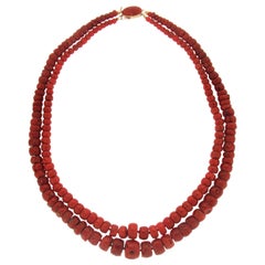 Collana artigianale in corallo di Sardegna in oro giallo 14 carati