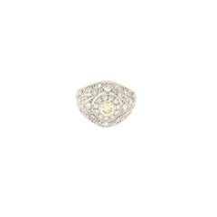 Handcraft 18 Karat White Gold Diamonds Cocktail Ring