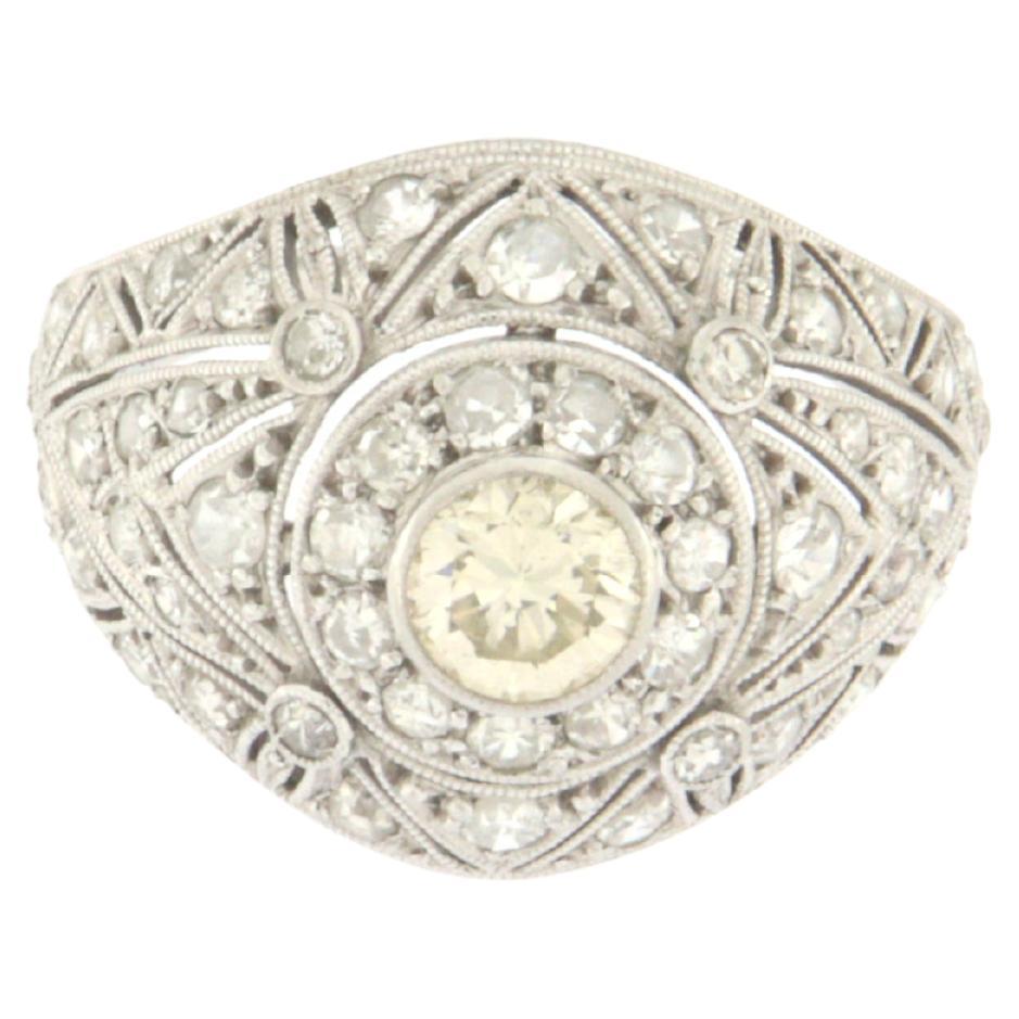 Handcraft 18 Karat White Gold Diamonds Cocktail Ring For Sale