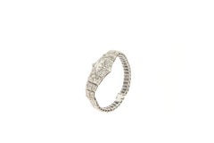 Handcraft 18 Karat White Gold Diamonds Cuff Bracelet