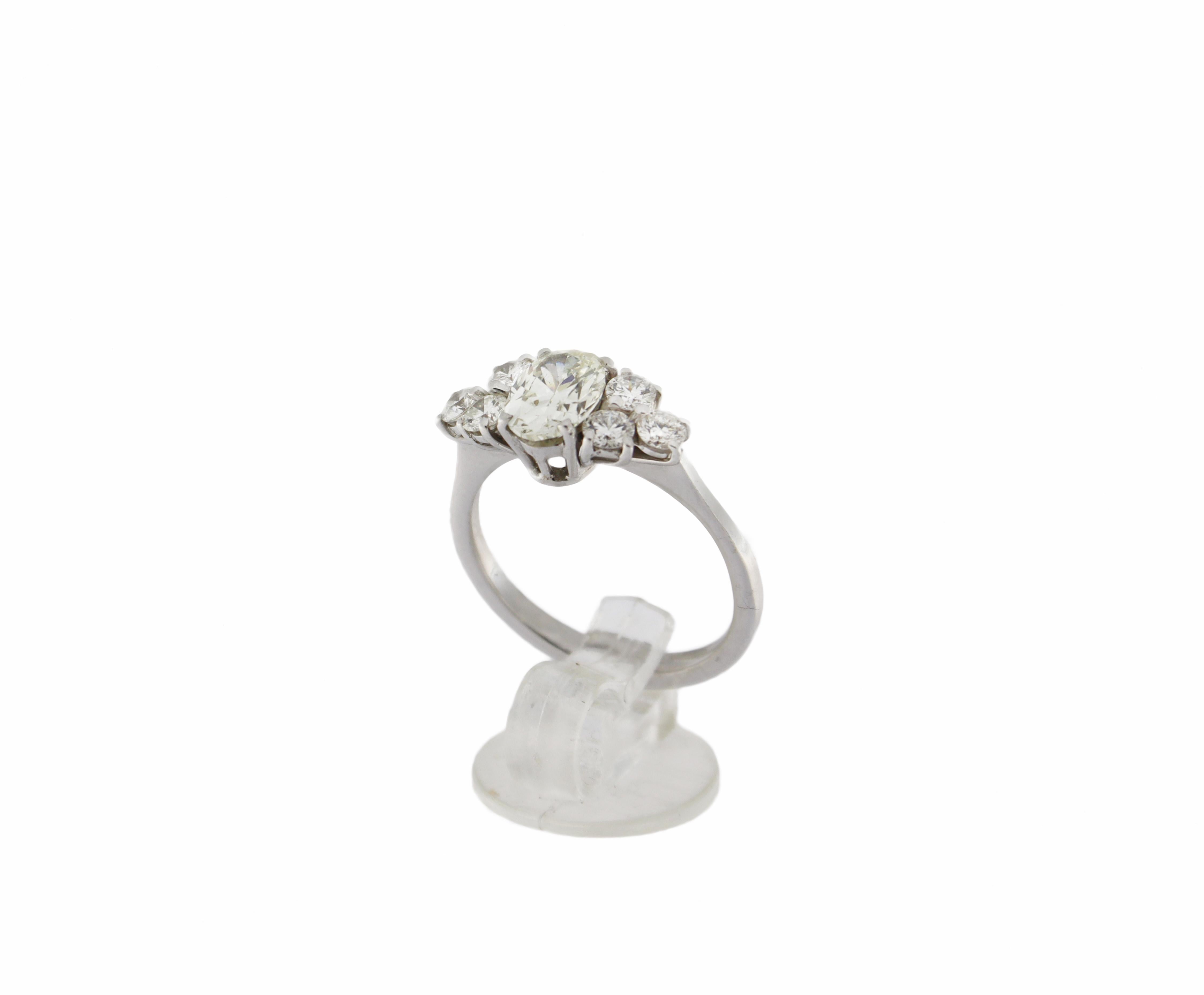 Handcraft 18 Karat White Gold Diamonds Engagement Ring For Sale 10