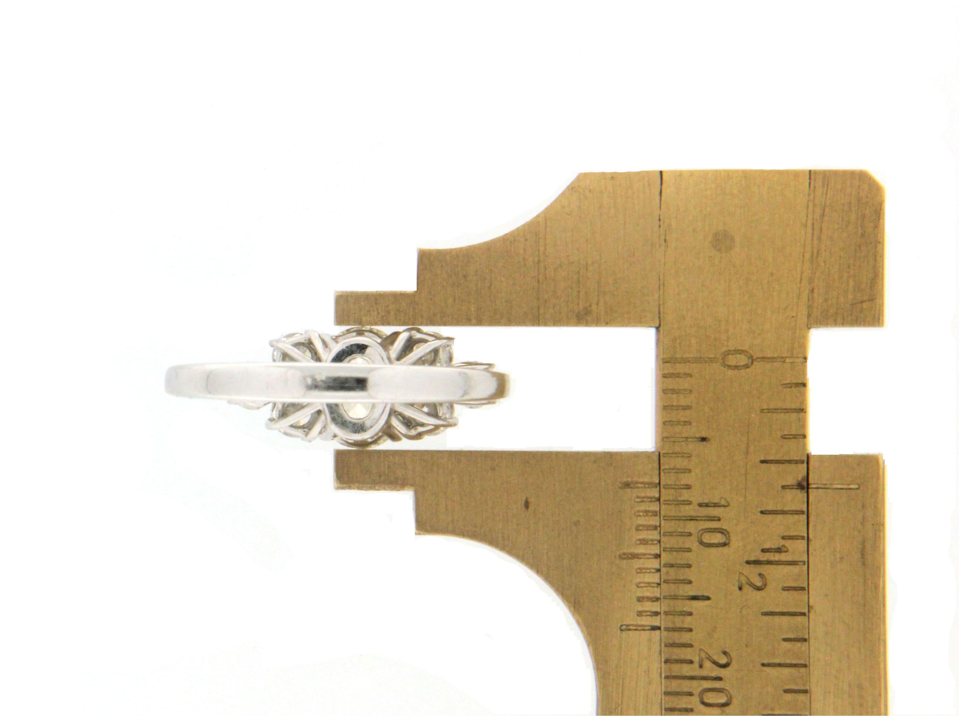 Handcraft 18 Karat White Gold Diamonds Engagement Ring For Sale 1