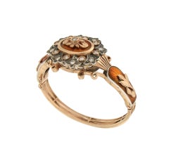 Handcraft 9 Karat Yellow Gold Diamonds Clamper Bracelet