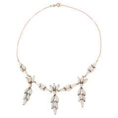 Handcraft 9 Karat Gelbgold Saphire Koralle Tropfen Halskette