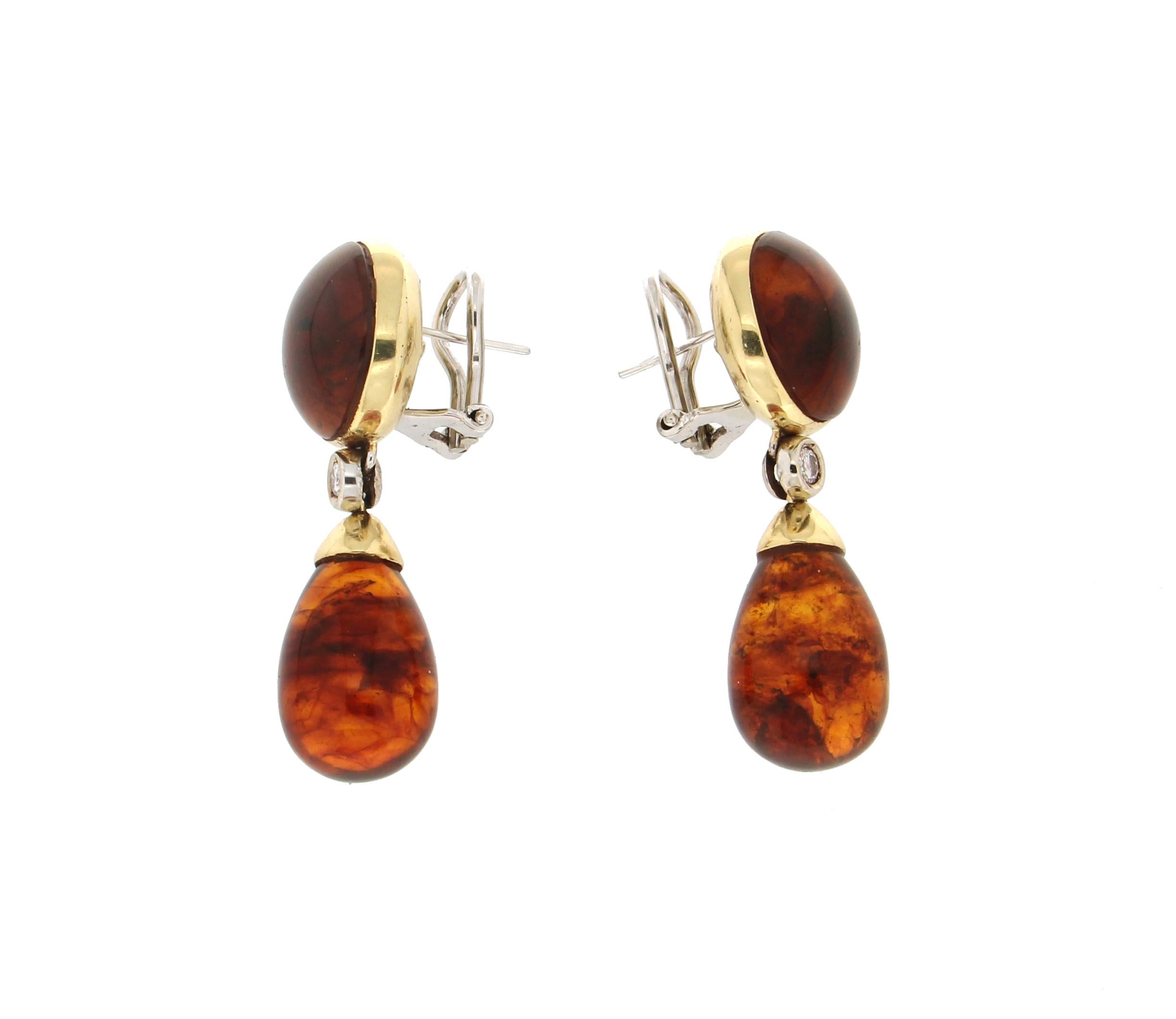 amber drop earrings gold