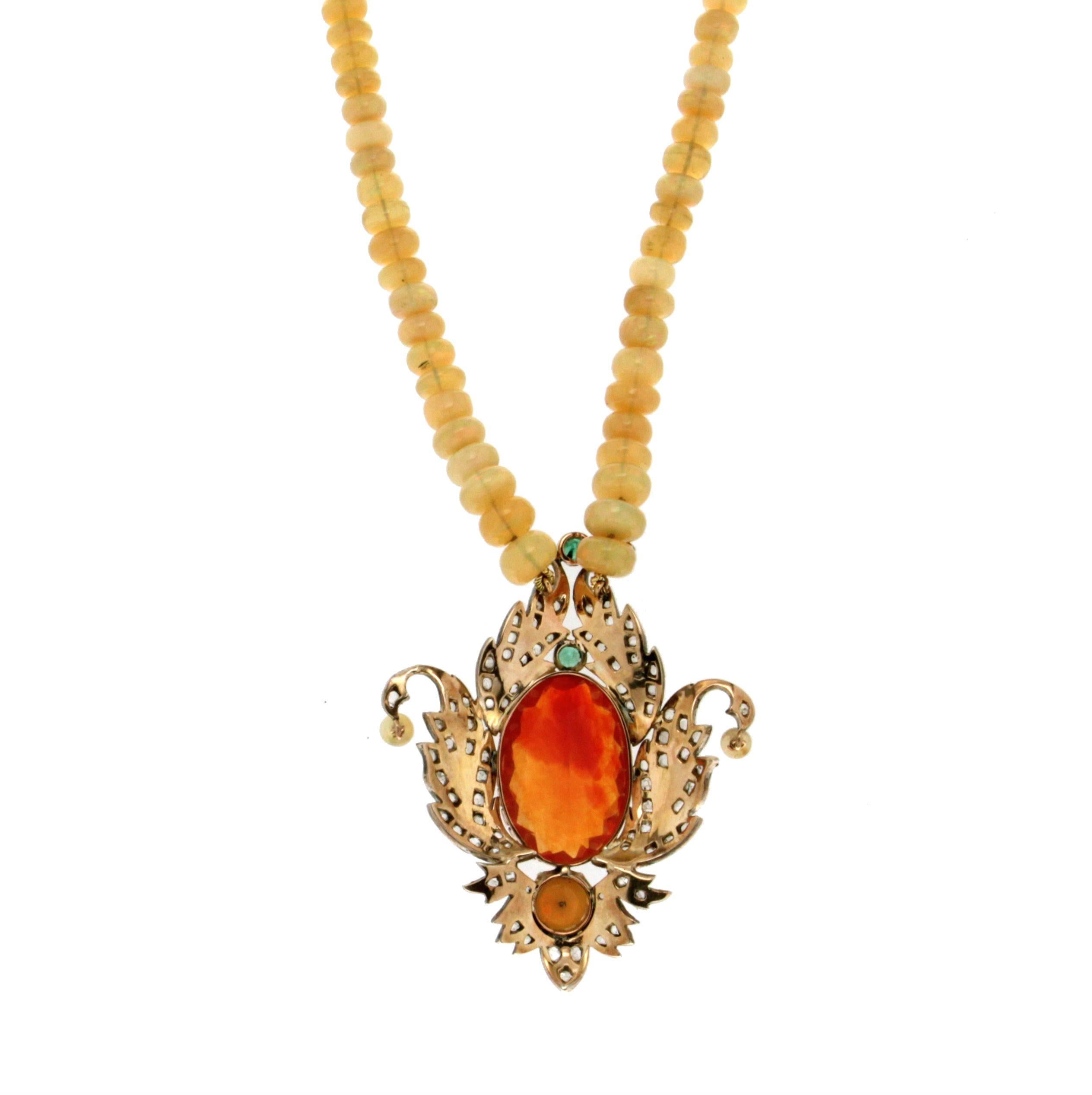 australian fire opal necklace