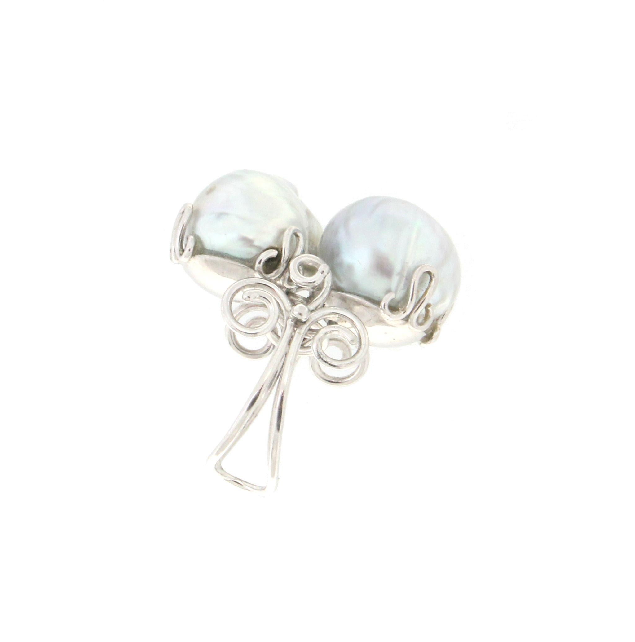 Handcraft Australian Baroque Pearls 18 Karat White Gold Cocktail Ring For Sale 8