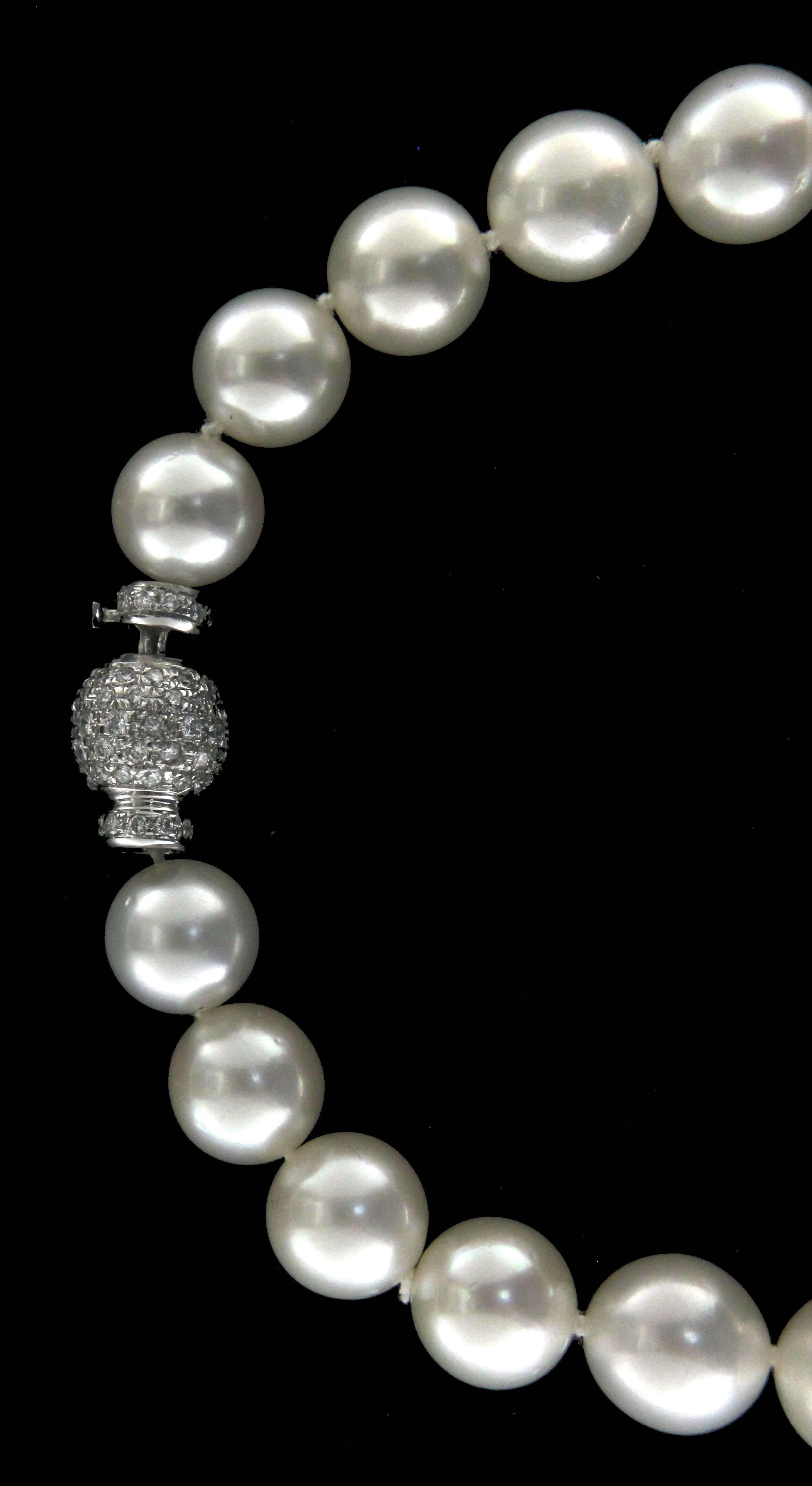 Artisan Handcraft Australian Pearls 18 Karat White Gold Strand Rope Necklace