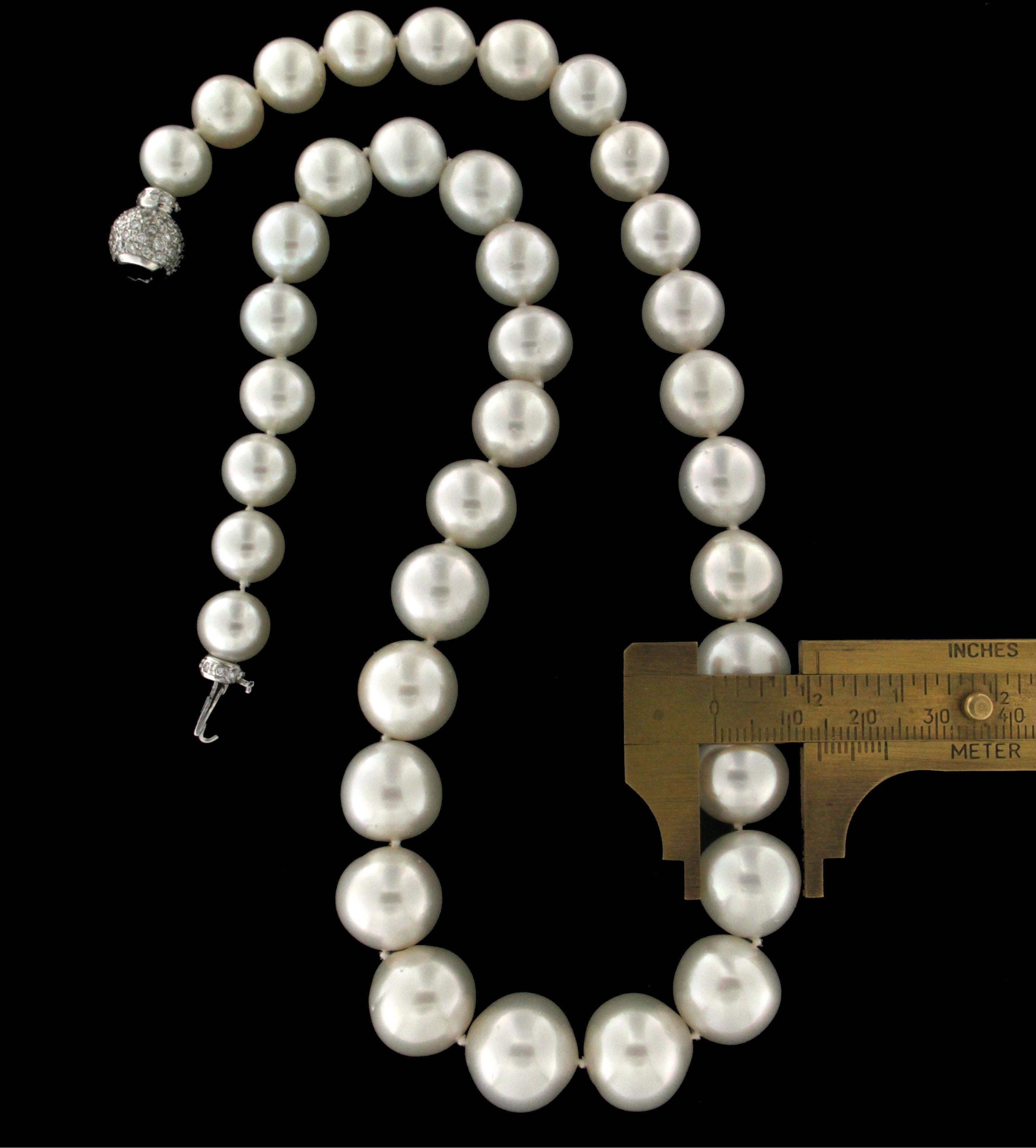 Handcraft Australian Pearls 18 Karat White Gold Strand Rope Necklace 1