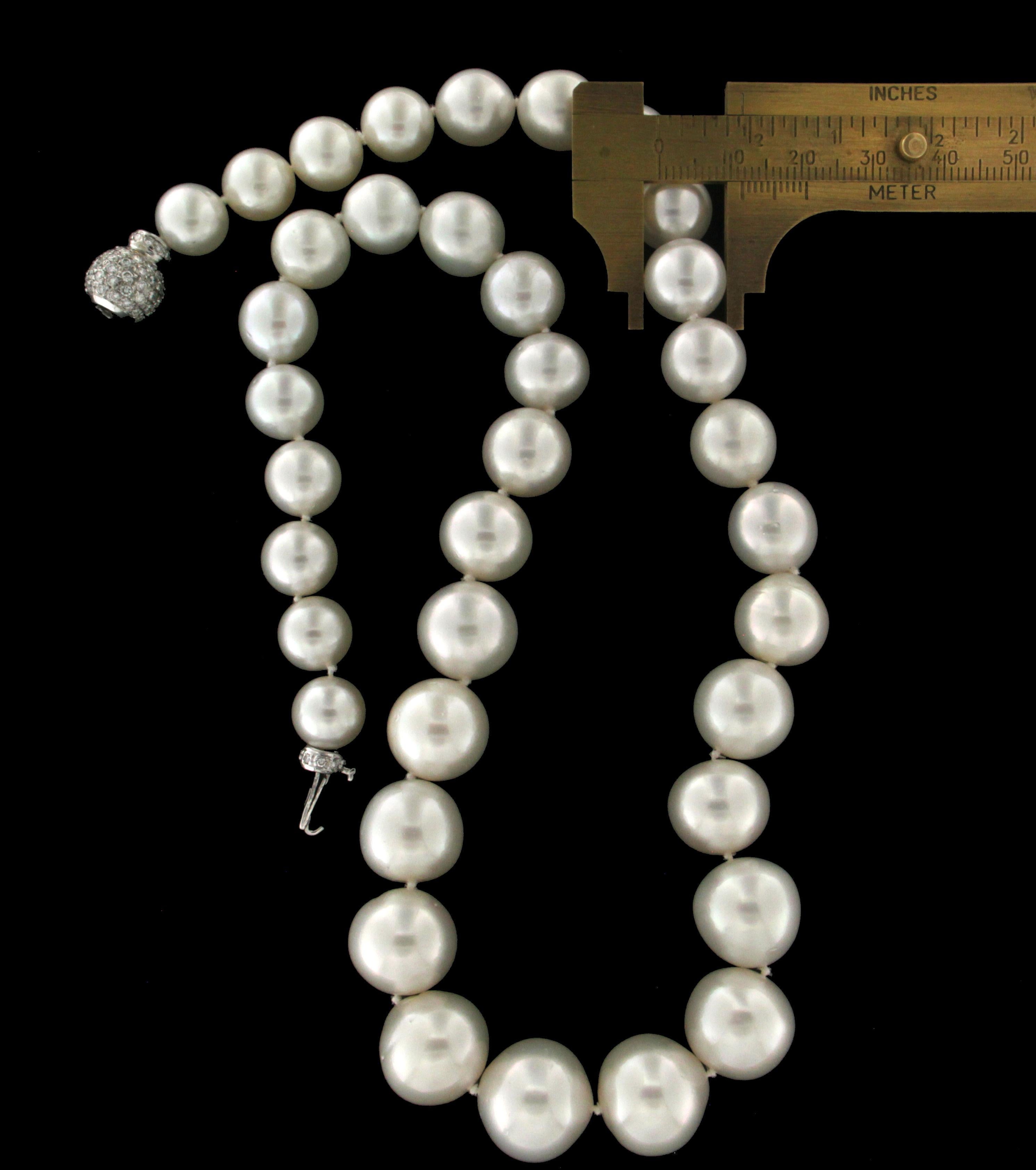 Handcraft Australian Pearls 18 Karat White Gold Strand Rope Necklace 2