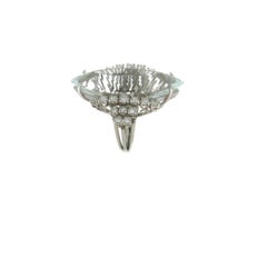 Handcraft Brazilian Aquamarine 18 Karat White Gold Diamonds Cocktail Ring