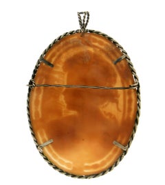 Handcraft Cameo 800 Thousandths Silver Brooch and Pendant Necklace