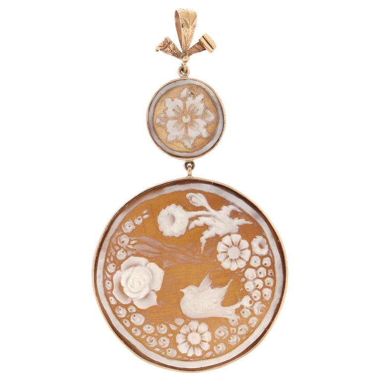 Chaîne En Or Jaune 9 Carats Avec Pendentif Camée - Pour Femme - Occasion