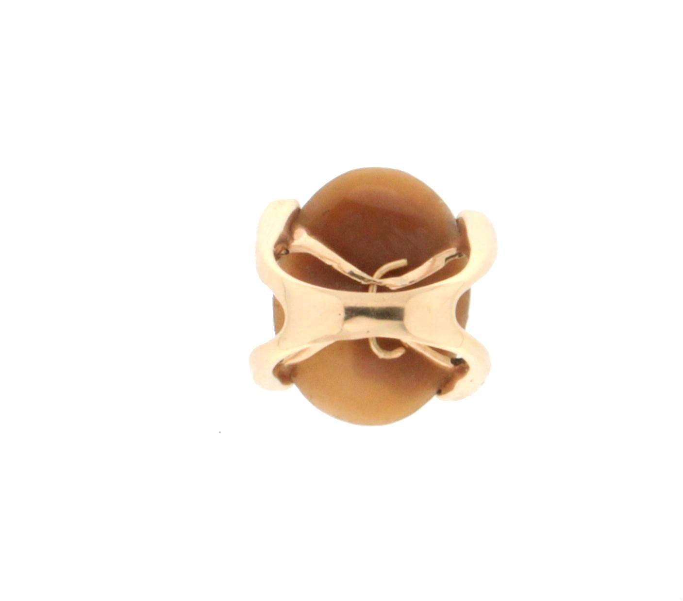 Handcraft Cameo Skull 14 Karat Yellow Gold Cocktail Ring 2